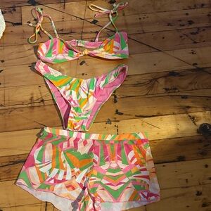 Kendall & Kylie Pink and Orange Bikini Set